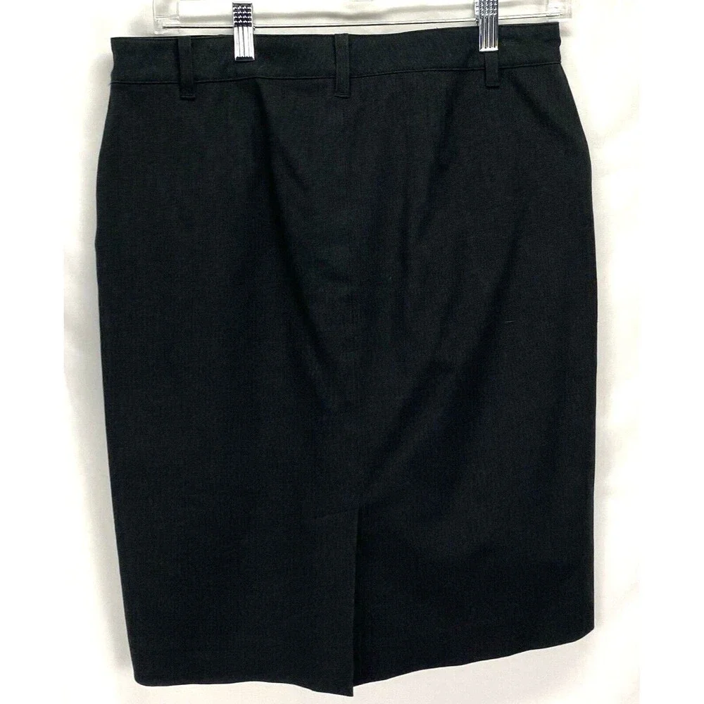 Lauren Ralph Lauren Sz 4 Womens Pencil Mini Skirt Gray Stretch Denim Zip Pockets